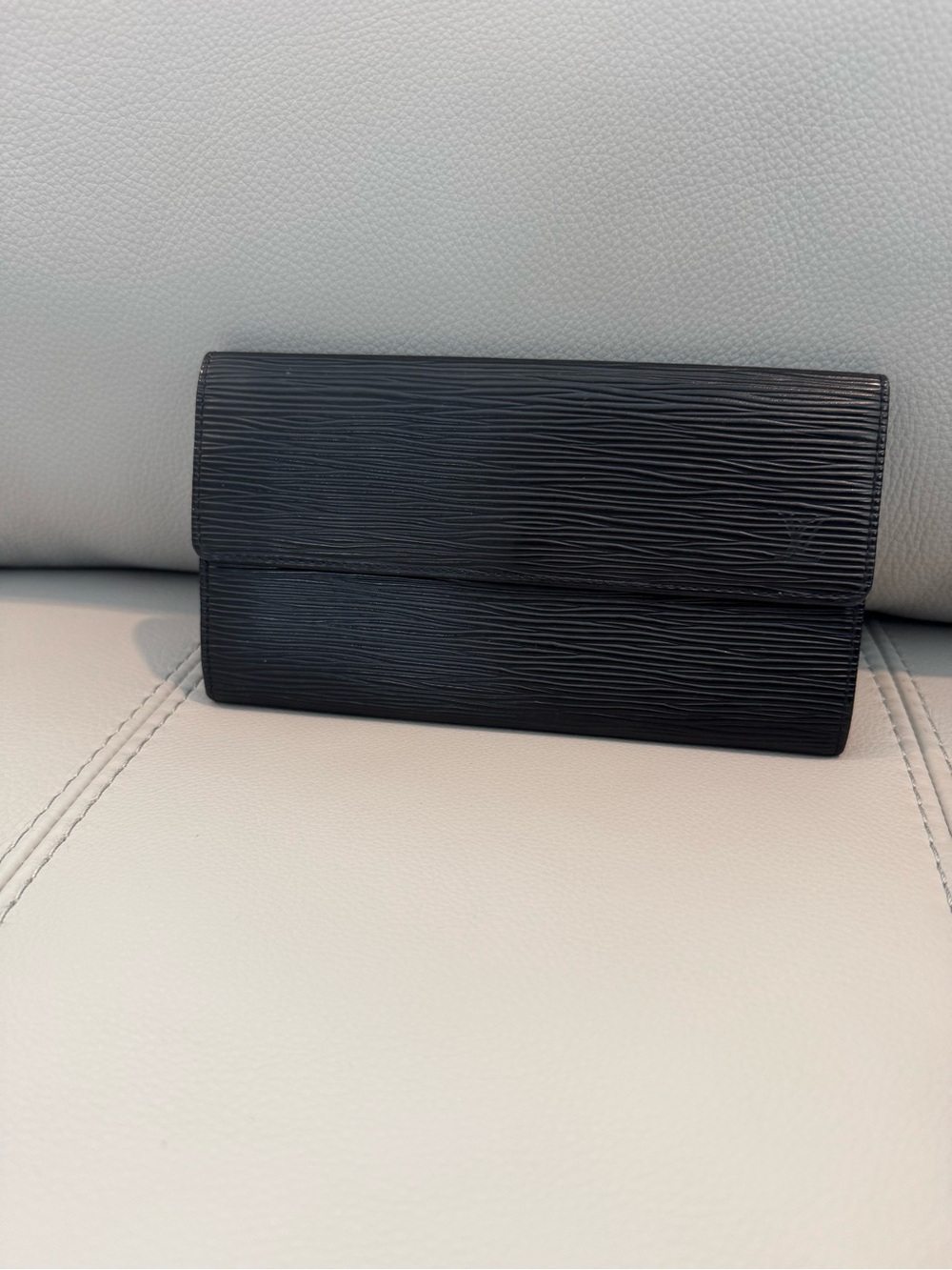 Authentic Louis Vuitton Black Epi Leather Sarah Wallet